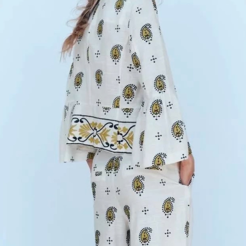 Zara Linen Blazer Jacket Women’s Size Small